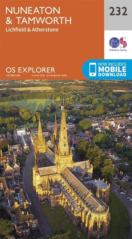 OS Explorer 232 - Nuneaton, Tamworth, Lichfield & Atherstone