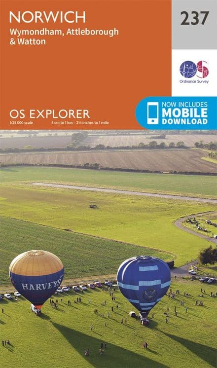 OS Explorer 237 - Norwich, Wyndondham, Attleborough & Watton