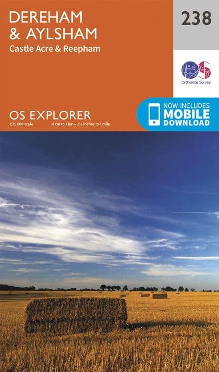 OS Explorer 238 - Dereham, Aylsham, Castle Acre & Reepham