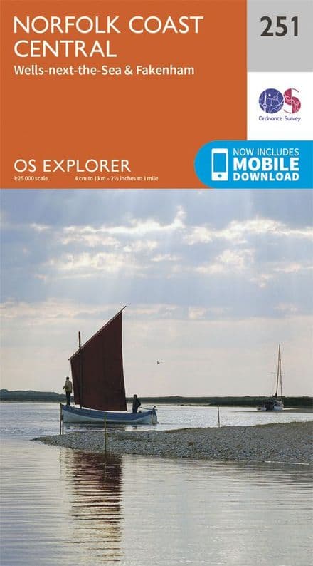 OS Explorer 251 - Norfolk Coast Central, Wells next the Sea & Fakenham