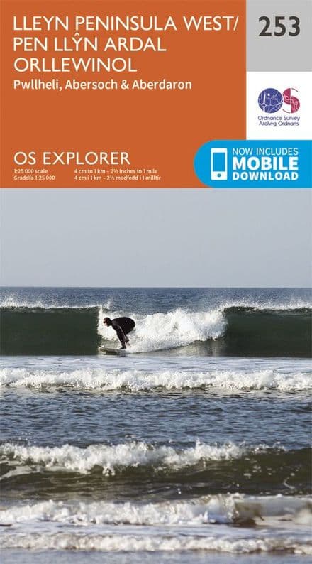 OS Explorer 253 - lleyn Peninsula West / Pen Llyn Ardal Orllewinol, Pwllheli, Abersoch & Aberdaron