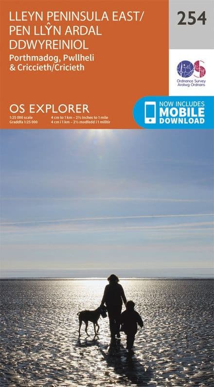 OS Explorer 254 - Lleyn Peninsula East / Pen Llyn Ardal Ddwyreiniol, Porthmadog, Pwllheli