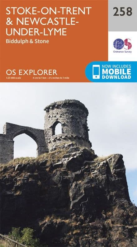 OS Explorer 258 - Stoke on Trent & Newcastle Under Lyme, Biddulph & Stone