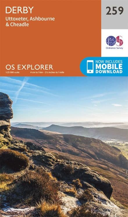 OS Explorer 259 - Derby, Uttoxeter, Ashbourne & Cheadle