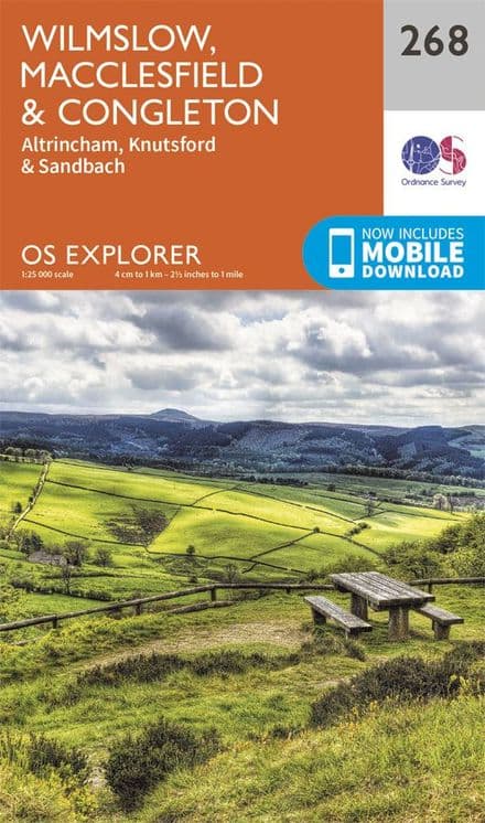 OS Explorer 268 - Wilmslow, Macclesfield, Congleton, Altrincham, Knutsford & Sandbach