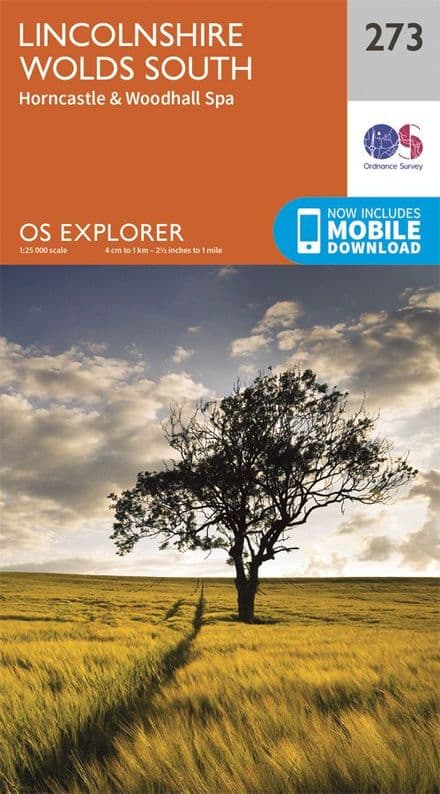 OS Explorer 273 Lincolnshire Wolds South, Horncastle & Woodhall Spa
