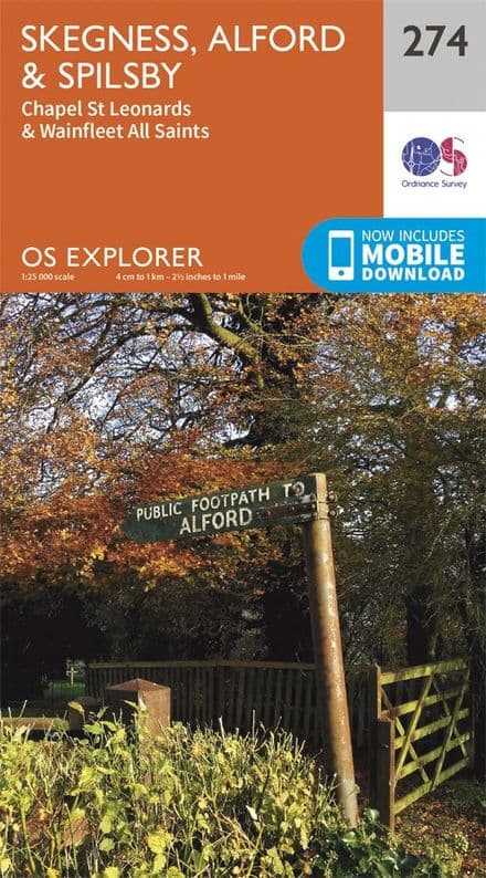 OS Explorer 274 - Skegness, Alford & Spilsby, Chapel St Leonards & Wainfleet All Saints