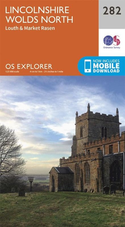 OS Explorer 282 - Lincolnshire Wolds North, Louth, Market Rasen