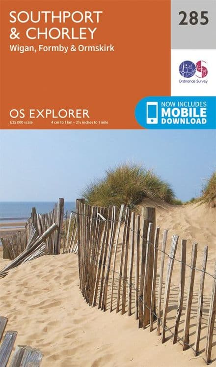 OS Explorer 285 - Southport, Chorley, Wigan, Formby and Ormskirk