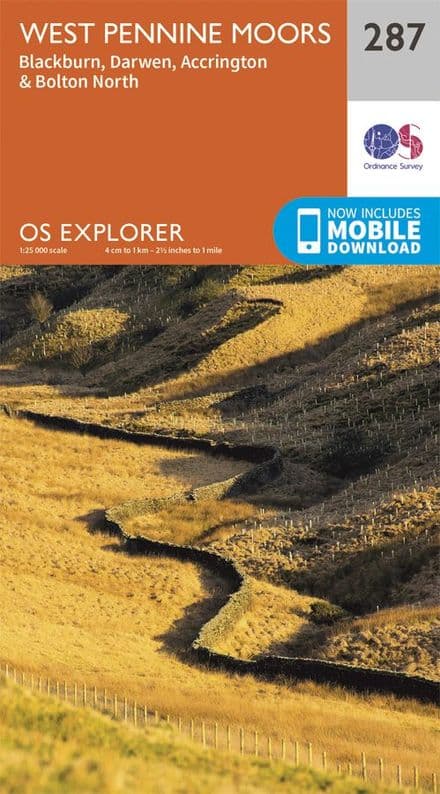 OS Explorer 287 - West Pennine Moors, Blackburn, Darwen, Accrington, Bolton North