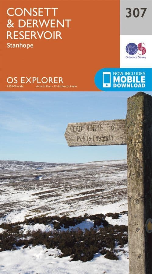 OS Explorer 307 Consett & Derwent Reservoir