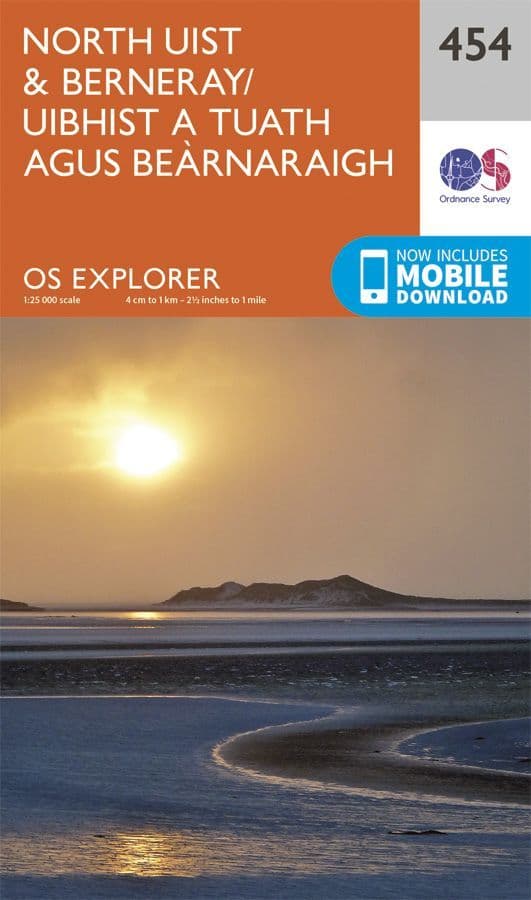 OS Explorer 454 North Uist & Berneray / Uibhist a Tuathagus Bearnaraigh