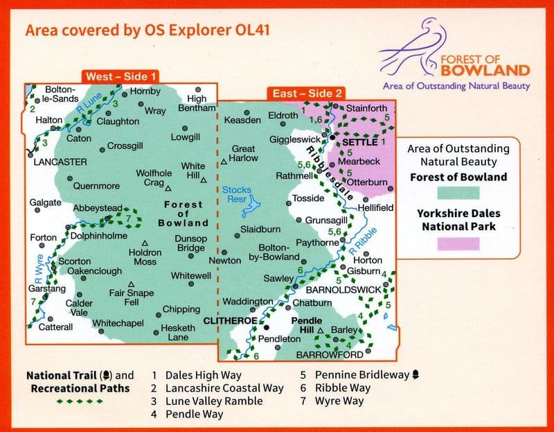 OS Explorer OL 41 Forest of Bowland & Ribblesdale