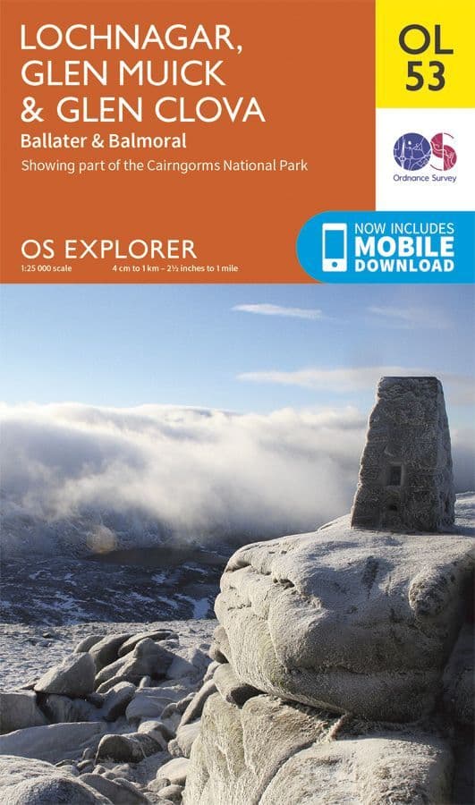 OS Explorer OL 53 Lochnager Glen Muick & Glen Clova