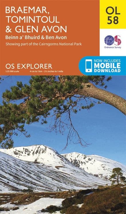 OS Explorer OL 58 Braemar & Tomintoul & Glen Avon