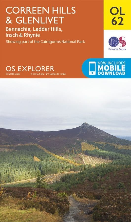 OS Explorer OL 62 Correen Hills & Glenlivet