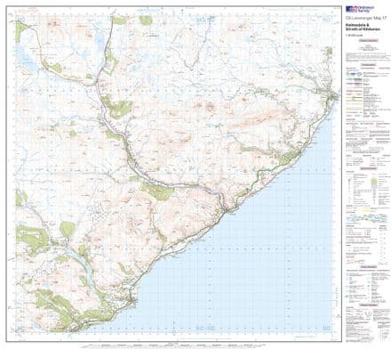 OS Landranger 017 - Helmsdale & Strath of Kildonan - FLAT Rolled in a Tube
