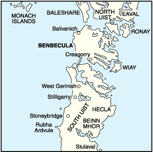 OS Landranger 022 - Benbecula & South Uist - FLAT Rolled in a Tube