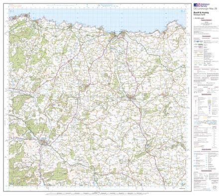 OS Landranger 029 - Banff & Huntly, Portsoy & Turriff - FLAT Rolled in a Tube