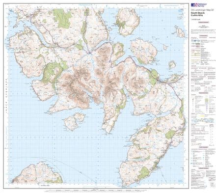 OS Landranger 032 - South Skye & Cuillin Hills - FLAT Rolled in a Tube