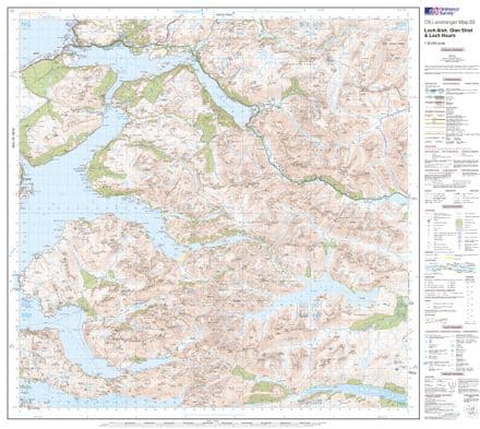 OS Landranger 033 - Loch Alsh, Glen Shiel & Loch Hourn - FLAT Rolled in a Tube