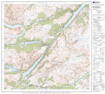 OS Landranger 034 - Fort Augustus, Glen Roy & Glen Moriston - FLAT Rolled in a Tube