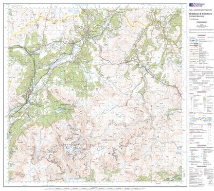 OS Landranger 036 - Grantown, Aviemore & Cairngorm Mountains - FLAT Rolled in a Tube