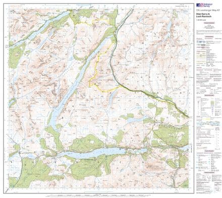 OS Landranger 042 - Glen Garry & Loch Rannoch - FLAT Rolled in a Tube