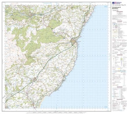 OS Landranger 045 - Stonehaven & Banchory - FLAT Rolled in a Tube