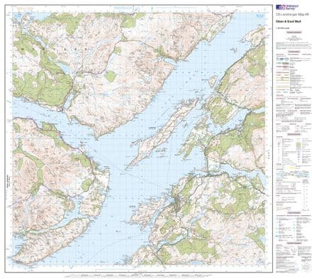 OS Landranger 049 - Oban & East Mull - FLAT Rolled in a Tube