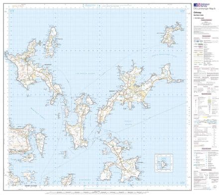 OS Landranger 05 - Orkney - Northern Isles - FLAT Rolled in a Tube (3)