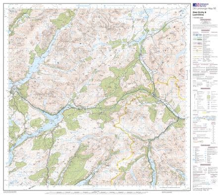 OS Landranger 050 - Glen Orchy & Loch Etive - FLAT Rolled in a Tube