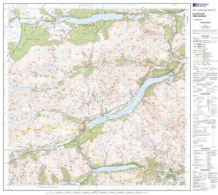 OS Landranger 051 - Loch Tay & Glen Dochart - FLAT Rolled in a Tube