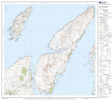 OS Landranger 061 - Jura & Colonsay - FLAT Rolled in a Tube