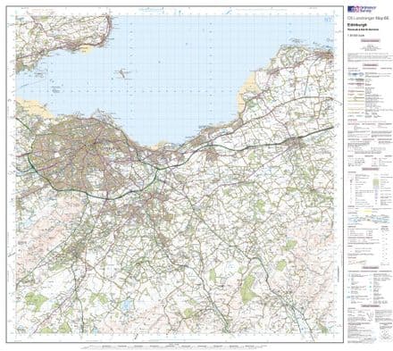 OS Landranger 066 - Edinburgh, Penicuik & North Berwick - FLAT Rolled in a Tube