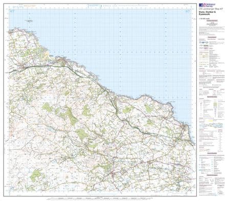 OS Landranger 067 - Duns, Dunbar & Eyemouth - FLAT Rolled in a Tube