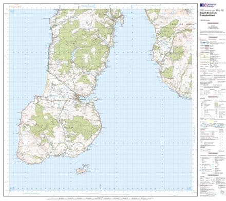 OS Landranger 068 - South Kintyre & Campbeltown - FLAT Rolled in a Tube