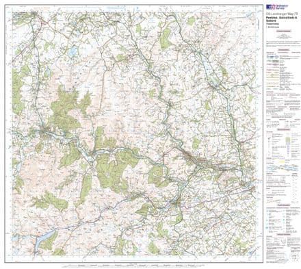 OS Landranger 073 - Peebles, Galashiels & Selkirk, Tweed Valley - FLAT Rolled in a Tube