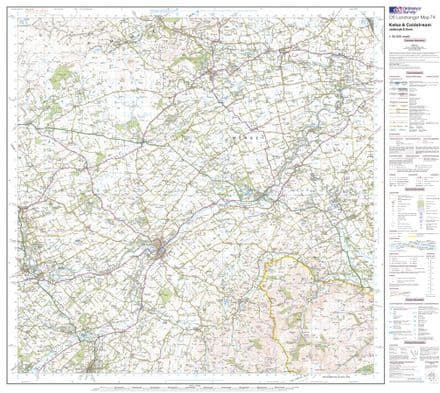OS Landranger 074 - Kelso & Coldstream, Jedburgh & Duns - FLAT Rolled in a Tube