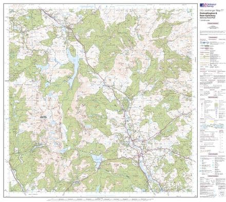 OS Landranger 077 - Dalmellington & New Galloway, Galloway Forest Park - FLAT Rolled in a Tube