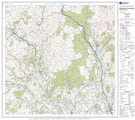 OS Landranger 078 - Nithsdale & Annandale, Sanquhar & Moffat - FLAT Rolled in a Tube