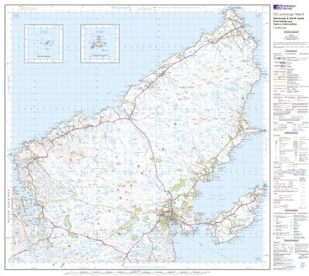 OS Landranger 08 - Stornoway & North Lewis - FLAT Rolled in a Tube (6)