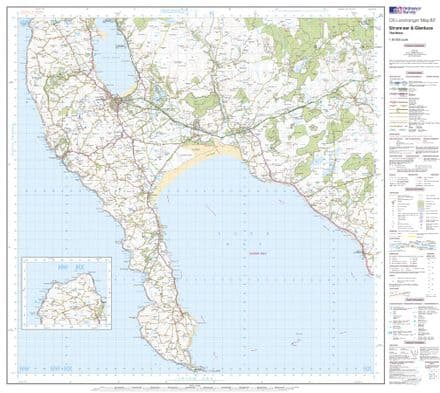 OS Landranger 082 - Stranraer & Glenluce - FLAT Rolled in a Tube