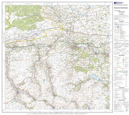 OS Landranger 087 - Hexham & Haltwhistle - FLAT Rolled in a Tube