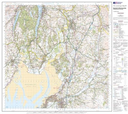 OS Landranger 097 - Kendal, Morecambe, Windermere & Lancaster - FLAT Rolled in a Tube