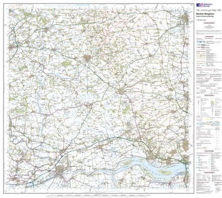 OS Landranger 106 - Market Weighton, Goole & Stamford Bridge - FLAT Rolled in a Tube