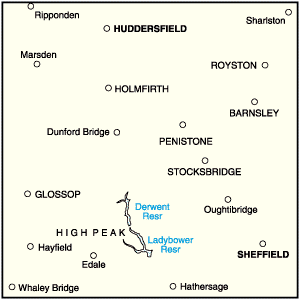 OS Landranger 110 - Sheffield & Huddersfield, Glossop & Holmfirth - FLAT Rolled in a Tube