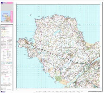 OS Landranger 114 - Anglesey - FLAT Rolled in a Tube