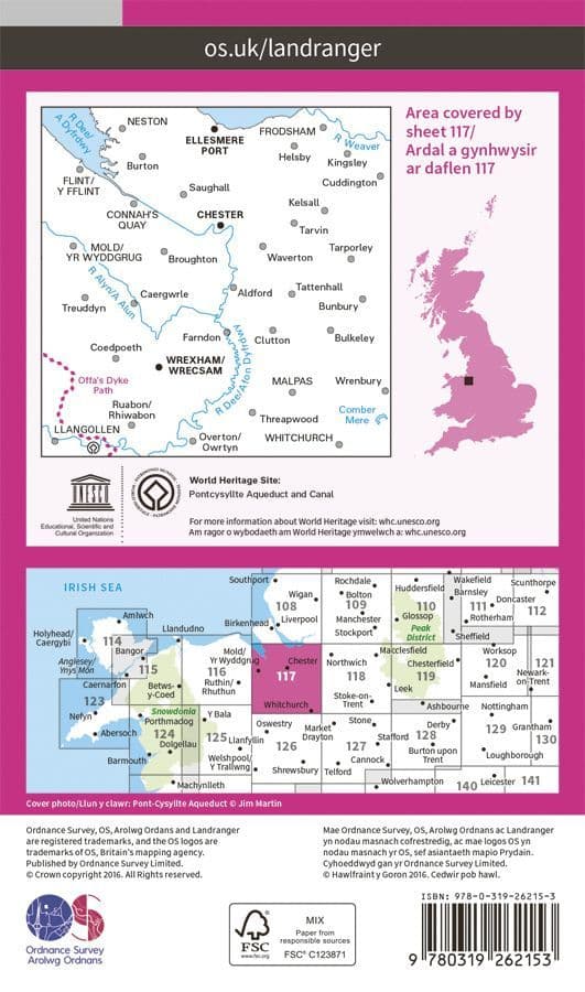 OS Landranger 117 Chester and Wrexham