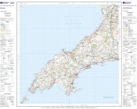 OS Landranger 123 - Lleyn Peninsula - FLAT Rolled in a Tube